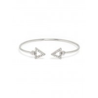 Pave Silver Geo Triangle Cuff Bracelet